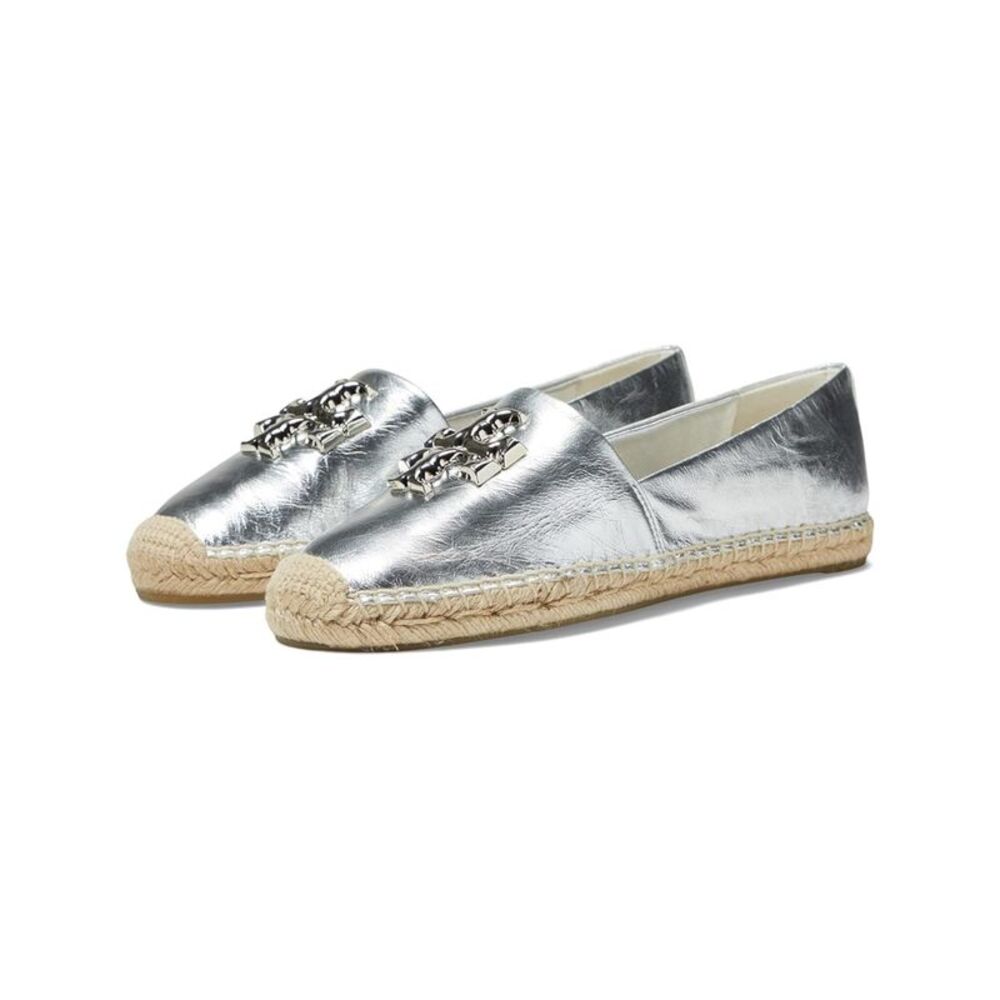 Tory Burch Silver Espadrille Flats